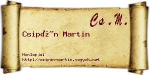 Csipán Martin névjegykártya
