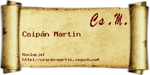 Csipán Martin névjegykártya
