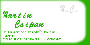 martin csipan business card